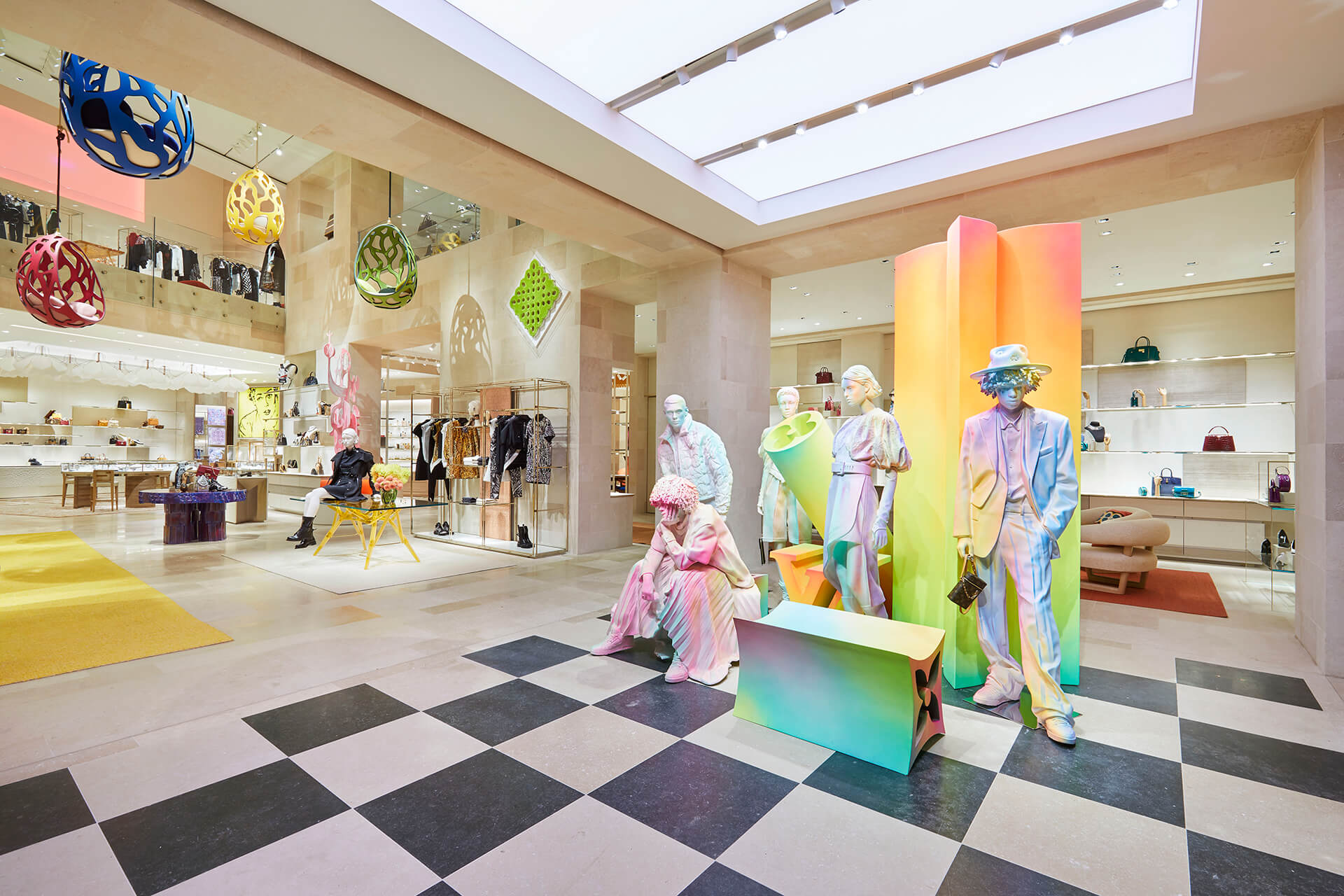 Sarah Crowner's Art Lights Up The Renovated Louis Vuitton Store On