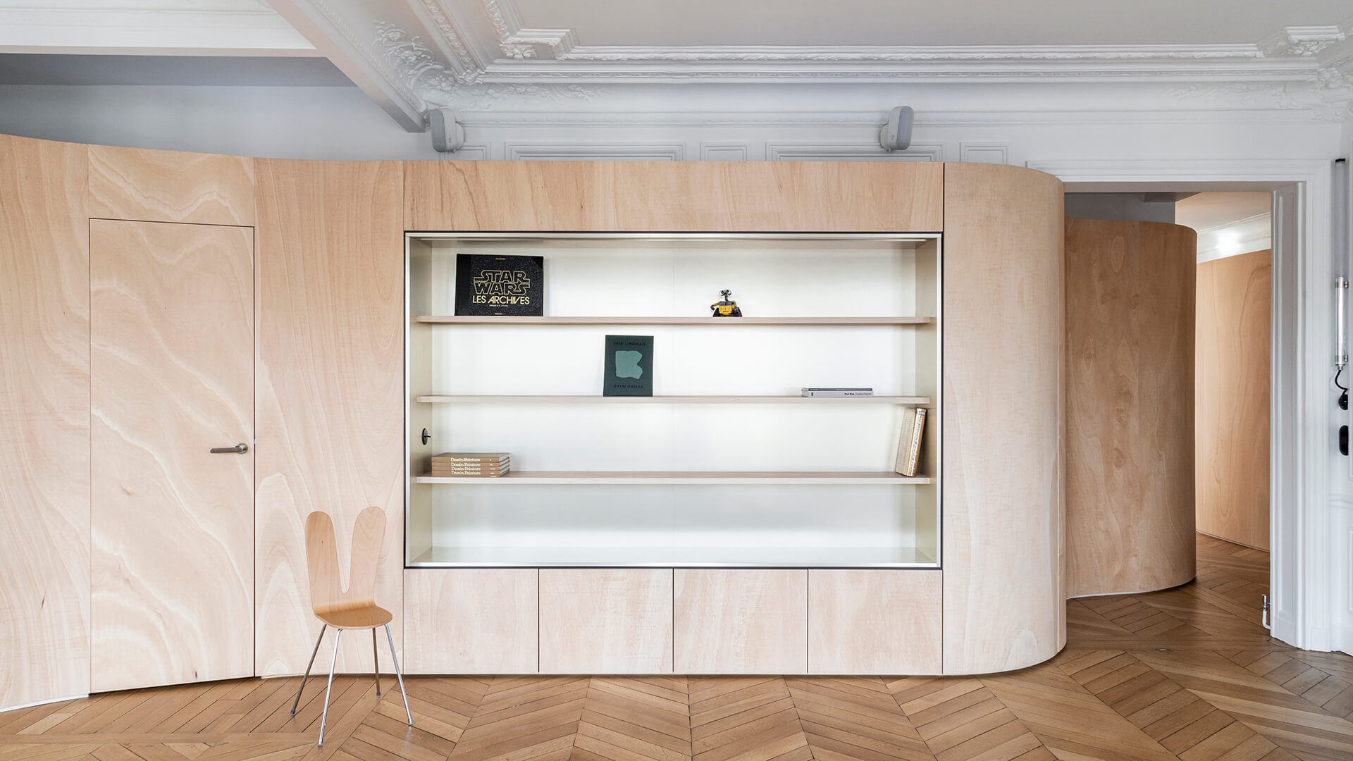 Frame Why This Parisian Apartment Eschews Walls For Curved Wooden Partitions