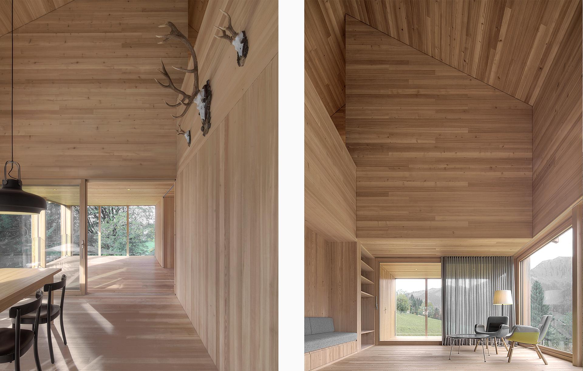 frame a traditional timber house by bernardo bader nestles in a forest landscape
