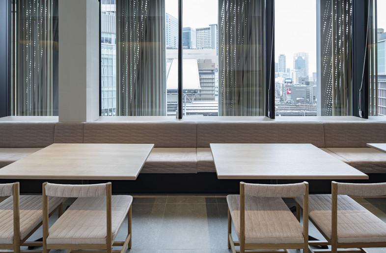 The dining area overlooks Osaka Station. - Keishiro Yamada