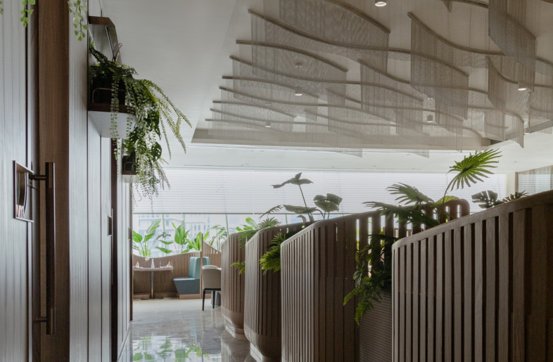 sinuous shapes and nautical materiality compose the interiors - Wen Studio
