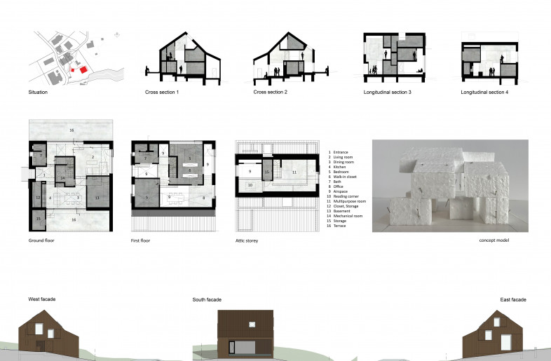 Plans floor section facade - BE ARCHITEKTUR GMBH, Boris Egli dipl. Architekt FH REG A SIA