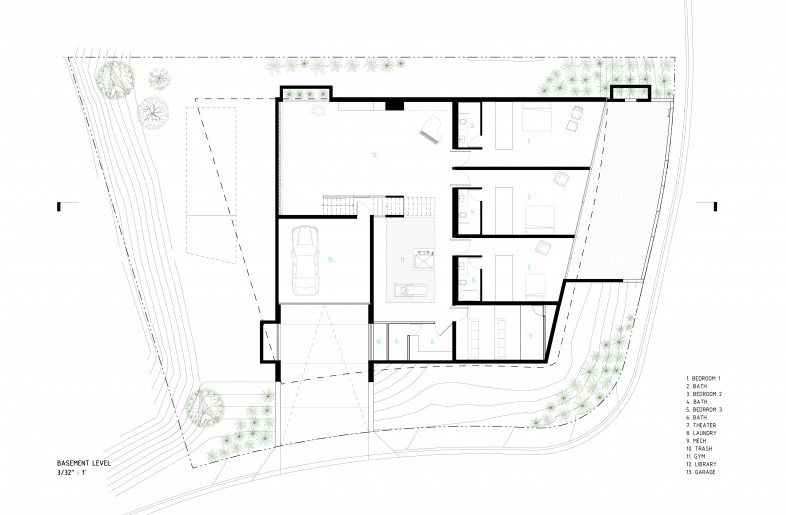 Basement floor plan - Arshia Architects