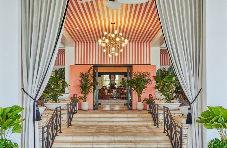 Guests are immediately greeted in the bright and airy porte cochère.. - Mike Schwartz