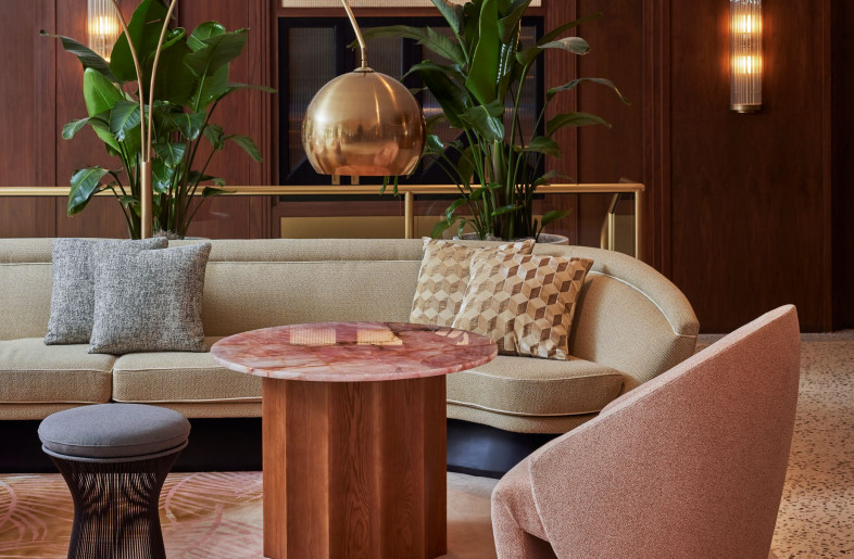 The 60’s inspired lobby is a great area to lounge while awaiting check-in for dinner reservations. - Mike Schwartz