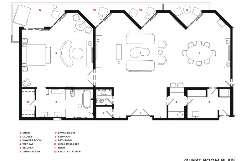 Guest Room Floor Plan - KTGY Simeone Deary Design Group