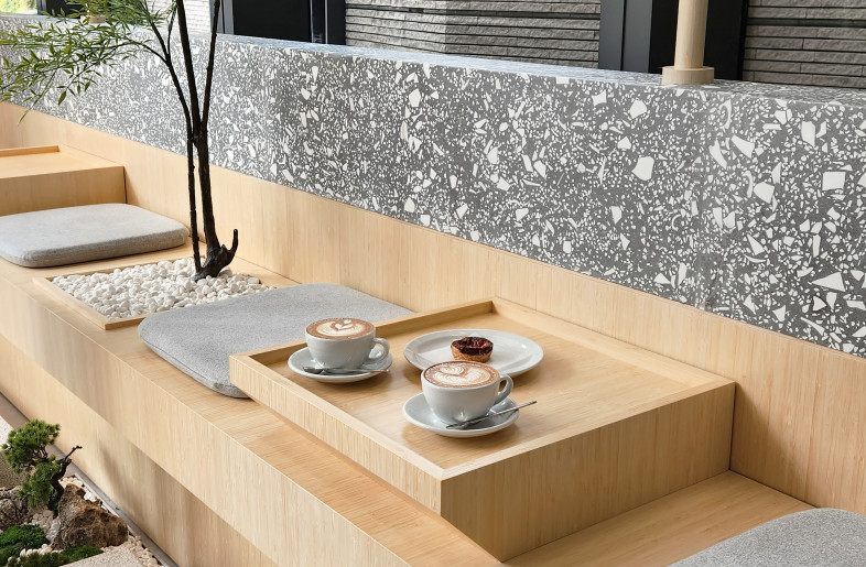 Japanese garden style seating and table - AS Design