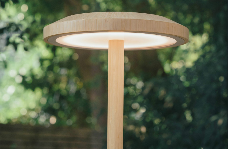 Warm-toned bamboo laminate feature lamp - AS Design