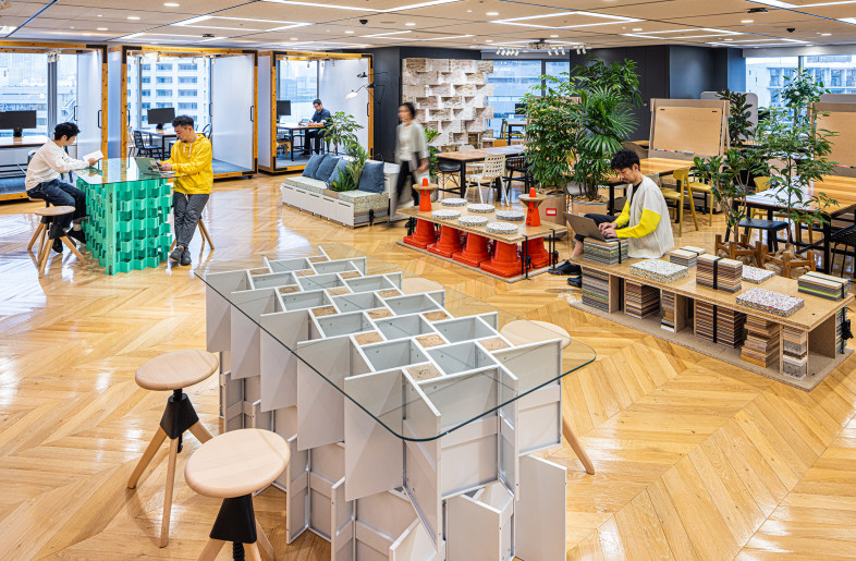 collaboration space and upcycled furnitures - Katsuhiro Aoki