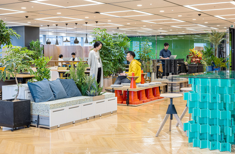 collaboration space and upcycled furnitures - Katsuhiro Aoki