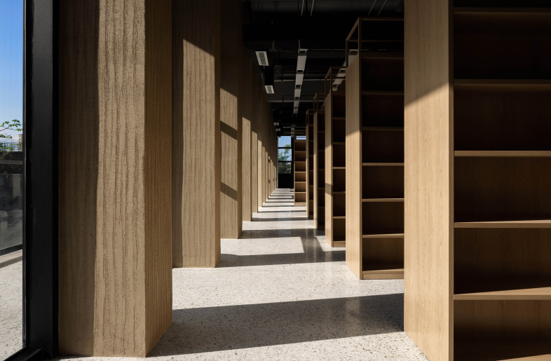 Back side of the the interior on level 2 between bookcases - YinXiang Photography