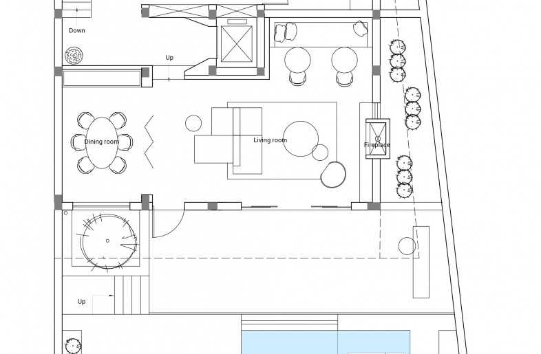 Plan of semi-underground level - LQS Architects