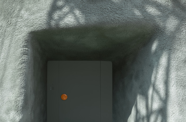 Entrance using the corporate colors of the company - Gustav Willeit