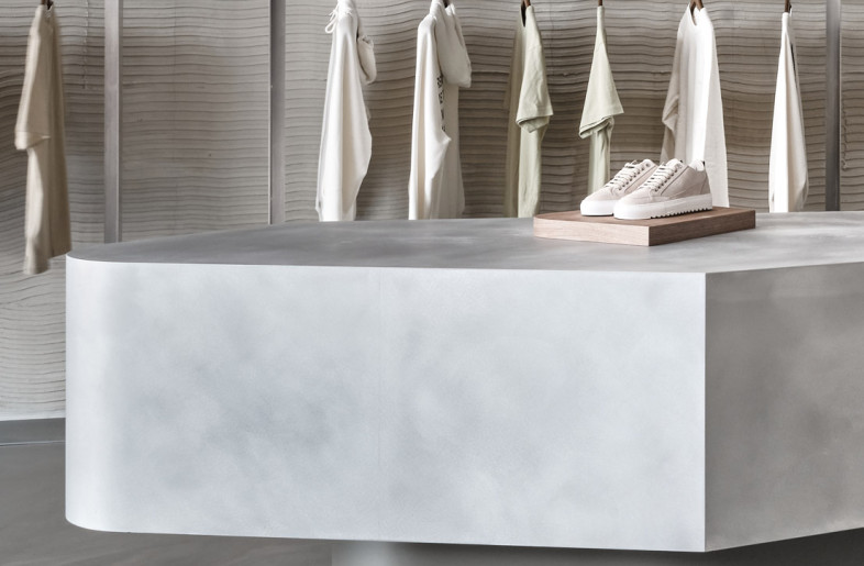 detail of brushed aluminium table - Maarten Willemstein