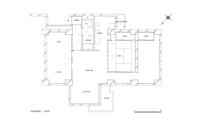 Floor plan before renovation - plat