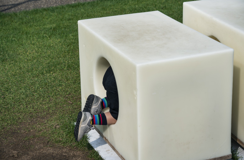 Children could walk through the blocks. - Kenta Hasegawa