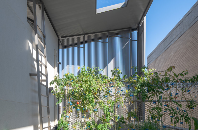 The vegetable garden is a promise to a green lifestyle. The grilles offer privacy and maximize ventilation. - Dirk Heindoerfer Photography