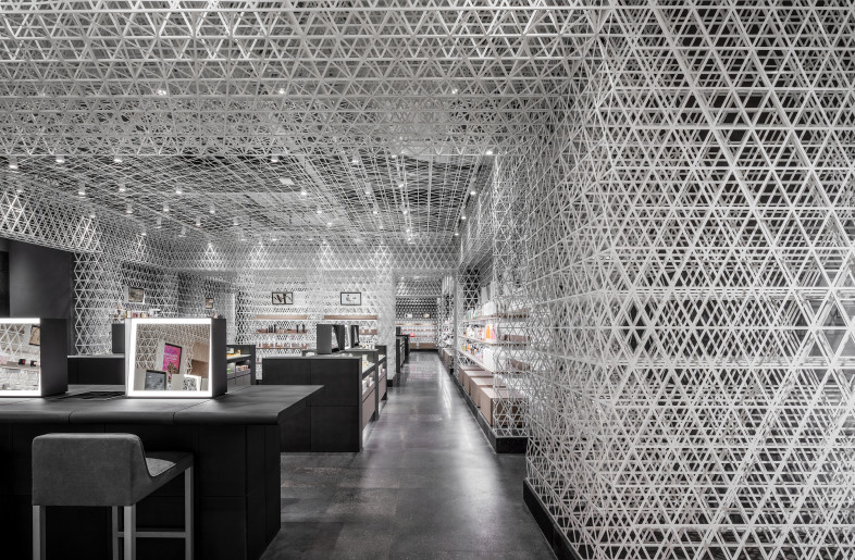 Skincare Area　 Customers will walk the passage through the gate expressing “smooth skin texture.” - Shanghai Sizhu Photography Ltd.