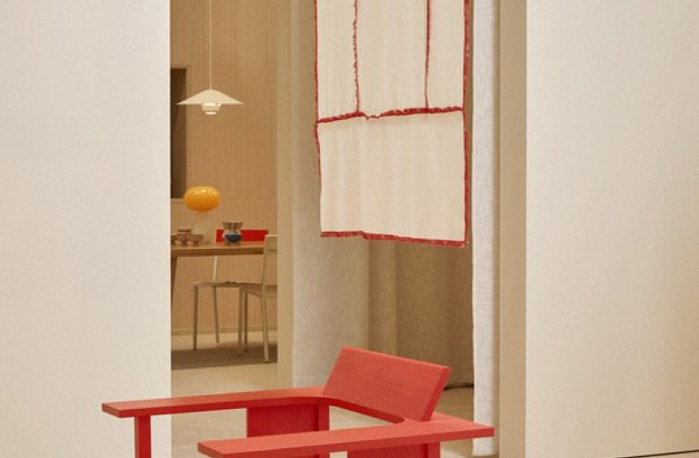 One room housed chairs surrounded by textile curtains that could be opened or closed for public or semi-private encounters. - Katri Kapanen