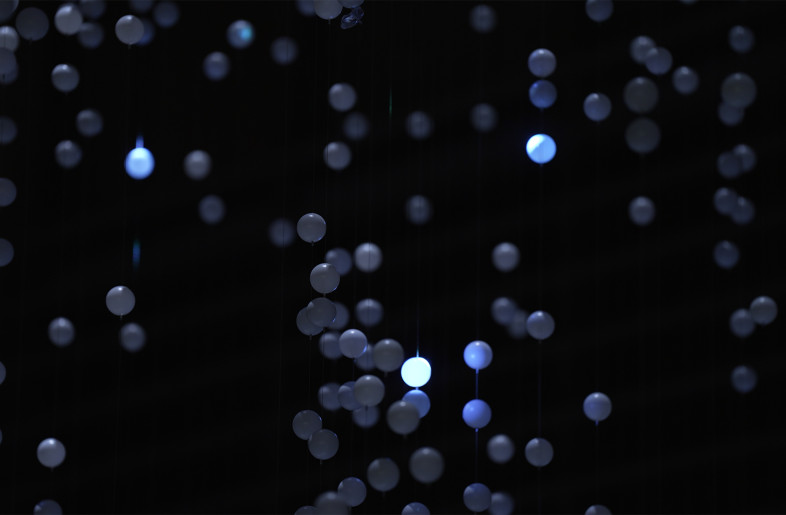 Objects suspended from the ceiling that reflects light - WOW