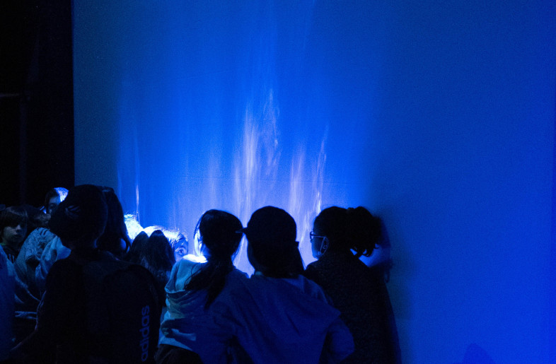 Children interacting with the 'airlock' - Tellart