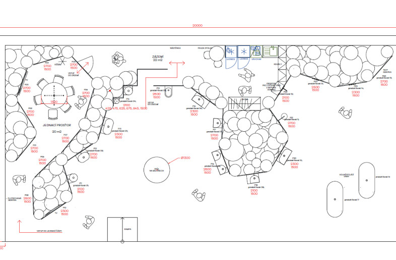 Detailed plan of the stand Rolling Foams by Ravak - Vrtiska & Studio