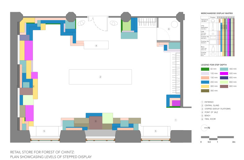 Plan Showcasing Levels of Stepped Display - SJK Architects