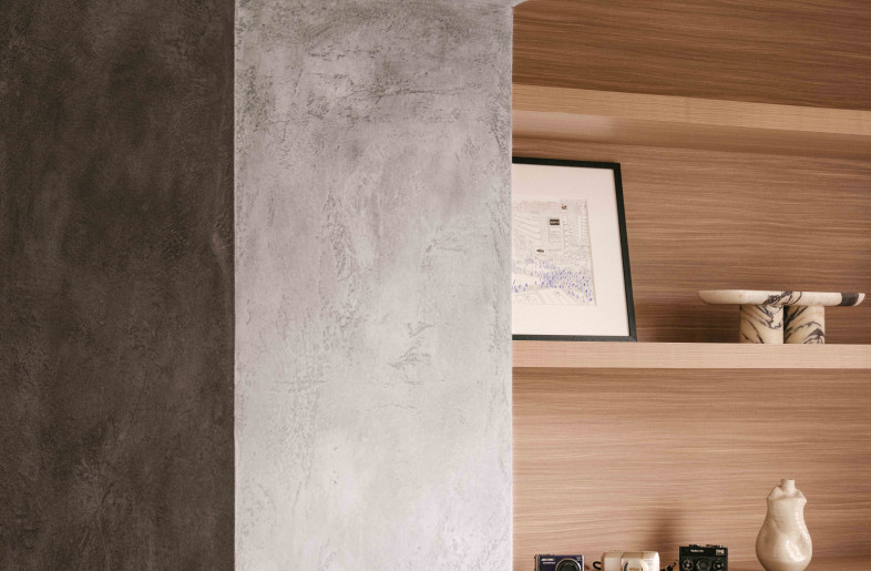 Juxtaposition of portal with display shelving behind - Common Studio
