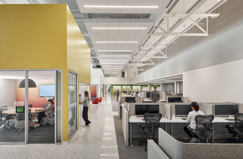 The existing checkin and ticketing area of the terminal was dimly lit, had poor acoustics, and didn’t provide the different space types. With the redesign, employees have better comfort and more flexibility in where they work. - Ryan Gobuty