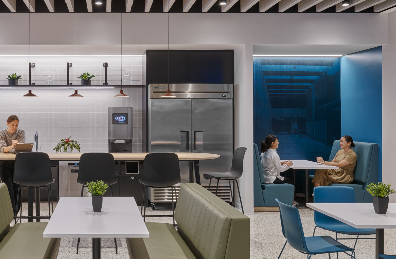 One of the redesigned breakrooms is an inviting area to have smaller gatherings or to have coffee with a colleague. There are also unique areas that introduce the history of the terminal and Springfield which highlights the authenticity of place. - Ryan Gobuty