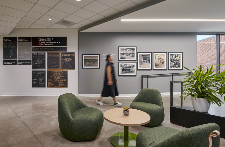The history of the terminal and its presence in Springfield was an important part of the design. These moments served as an area for reflection and to always bring you back to the authenticity of place at transition points in the building. - Ryan Gobuty
