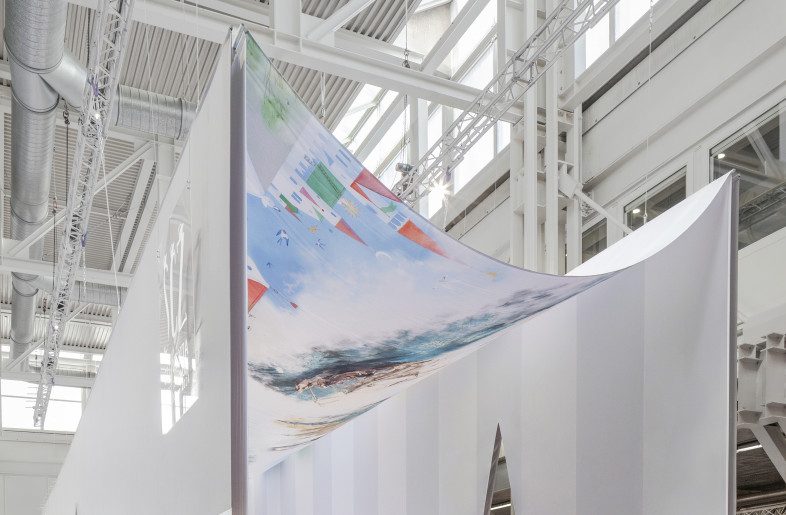 Placing illustrated books at the heart of the pavilion, visitors were encouraged to explore the surrounding walls adorned with original and reproduced illustrations, facilitating a cyclical reading experience. - Ana Skobe