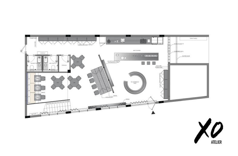 Ground Floor Layout Cafe and Tea shop - XO Atelier
