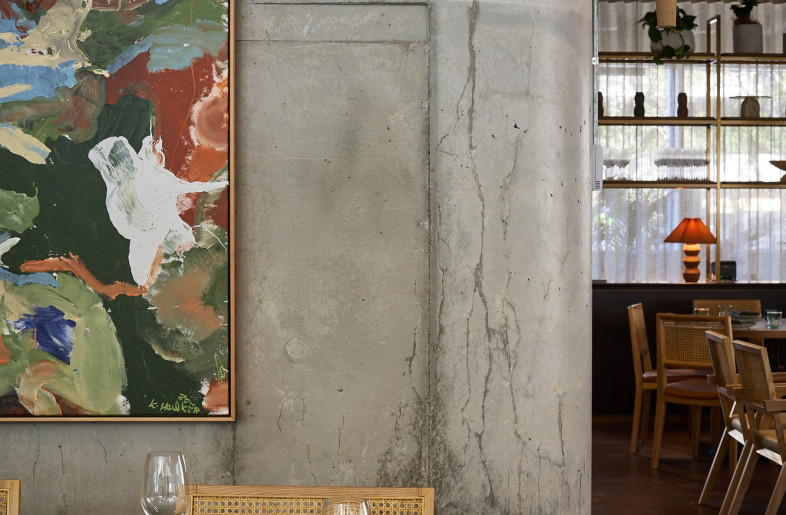 Palette of green and concrete create an effortlessly cool aesthetic. - Alec Bruce-Mason