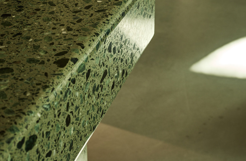 Monolithic green masonry bar - detail - Alec Bruce-Mason