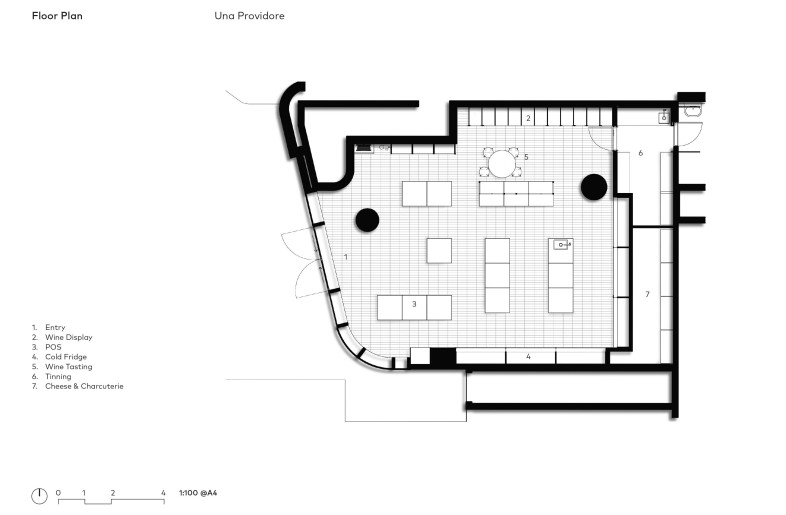 Una Providore Floor plan - Cox Architecture with H&E Architects