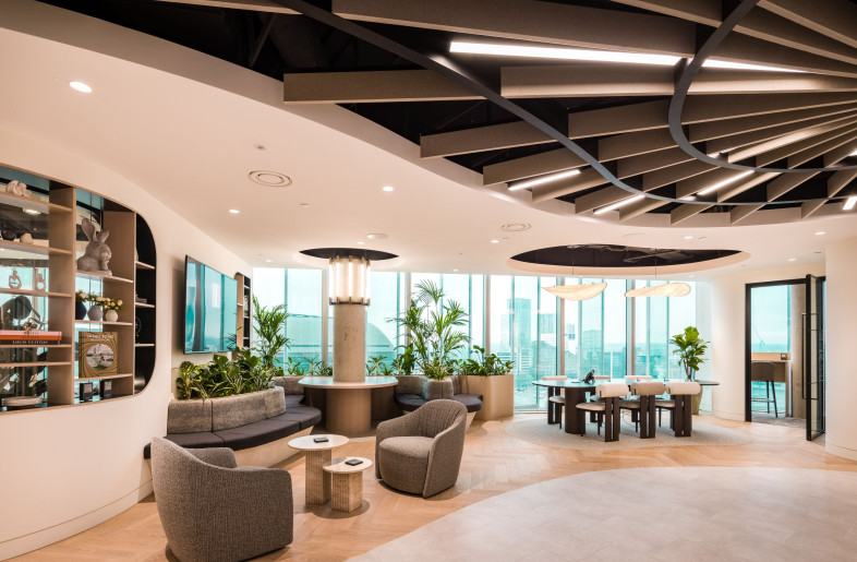 5 - Flooring includes a concrete-finish Amtico for circulation and Havwoods timber flooring to each side - Andrew Smith at SG Photography