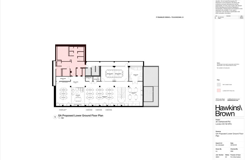 Lower ground floor plan - Hawkins\Brown