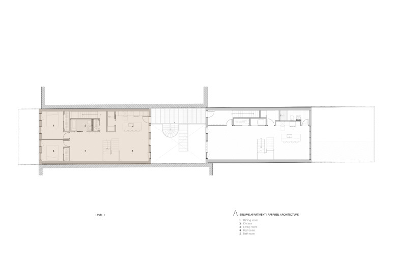 Level one of the apartment - Appareil Architecture