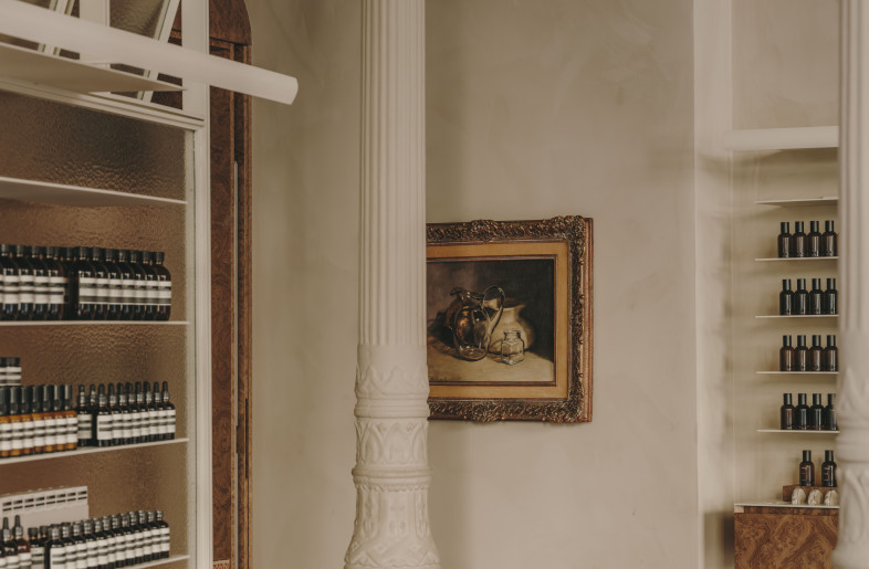 Interior of Aesop Las Salesas, showing the display. - Salva López