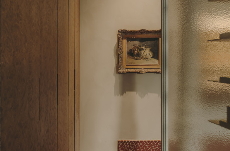 Interior of Aesop Las Salesas, showing the access area to the back of house area. - Salva López