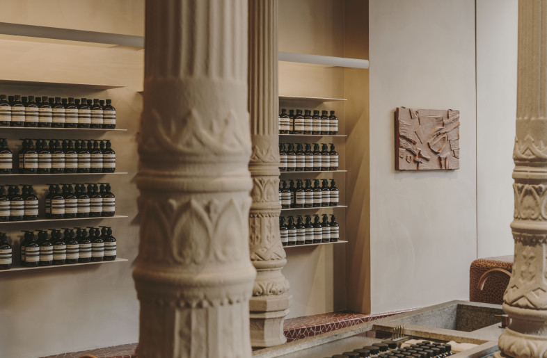 Interior of Aesop Las Salesas, showing the different furniture. - Salva López