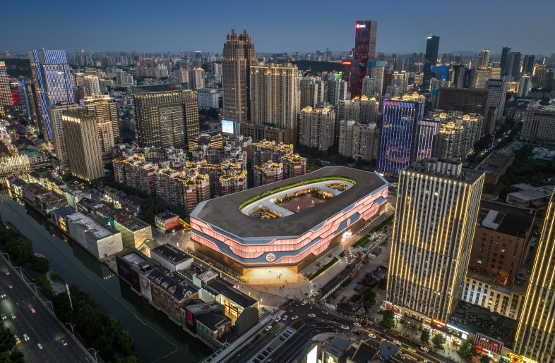 Ariel view of SKP Wuhan Masterplan - Wan She Tang, Courtesy of Sybarite