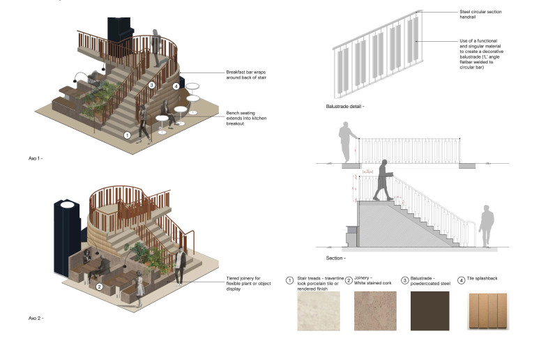 Interconnecting Stair Axo - Foolscap Studio