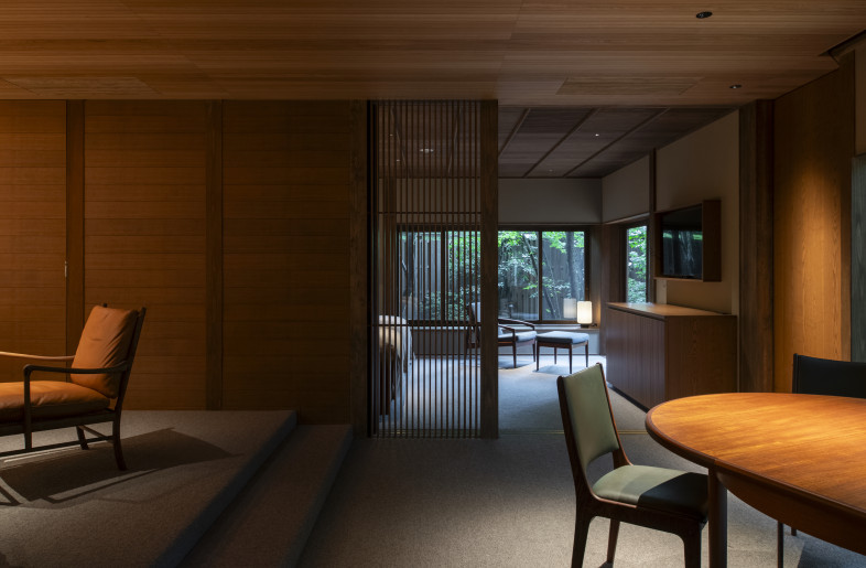 The photo of Gobankan, Room #5. The movable sliding doors and louvers allow for a flexible and adaptable experience. - Hiroshi Mizusaki