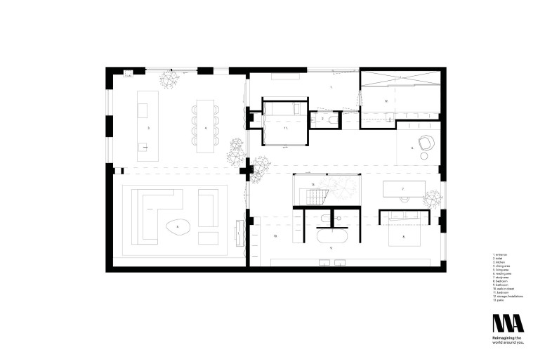 Plan, without roofgarden - Nina van As