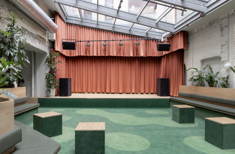 The new glass roof creates a unique space in Bergen with a stage for events. - Ben Speck