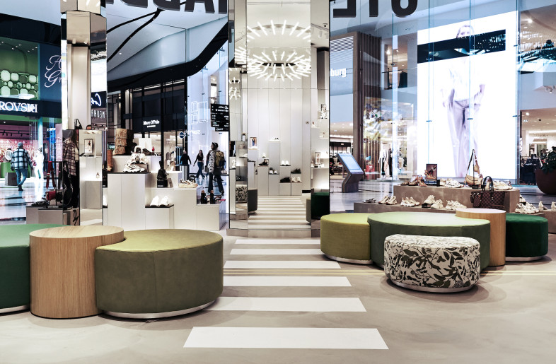 Stylized zebra crossing and runway - Steve Madden