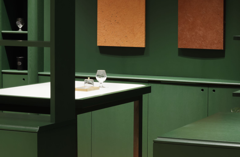 "TEA CRAFT / washi art" inspired by the signature tea color - daisuke shima