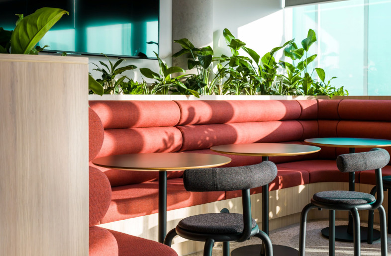 10 - Ribbed banquette a rare splash of colour, here referencing the city's Victorian red-brick architecture - Andrew Smith at SG Photography